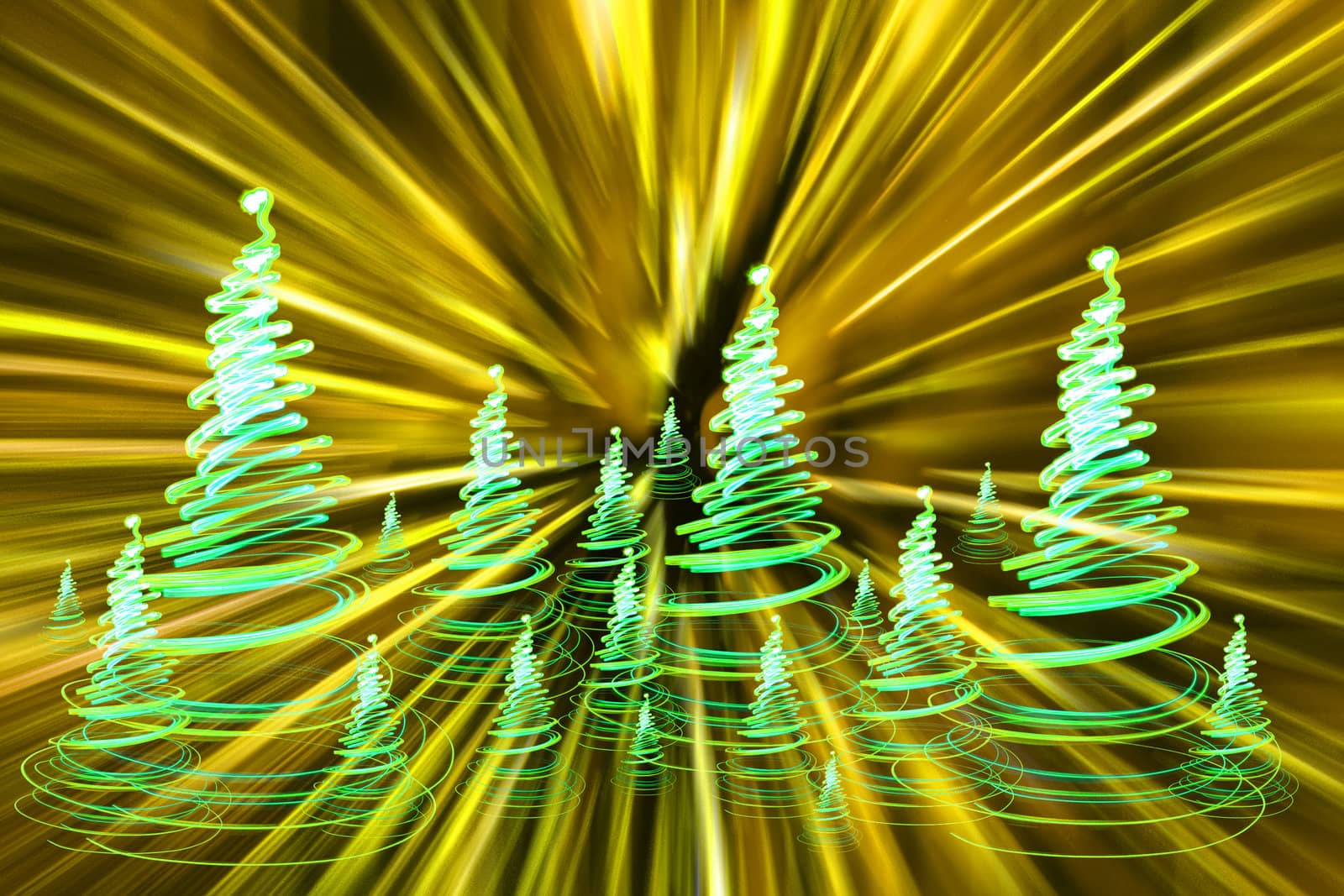 xmas forest (lights) on the black background