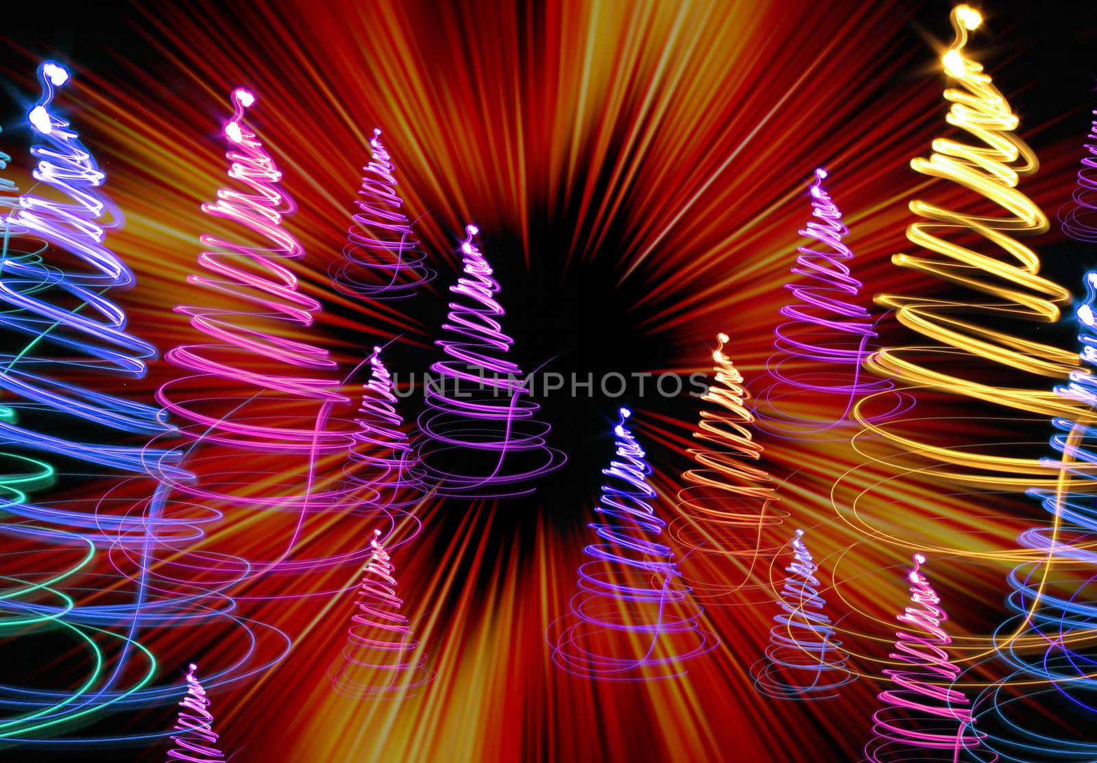 xmas tree (forest) on the color background