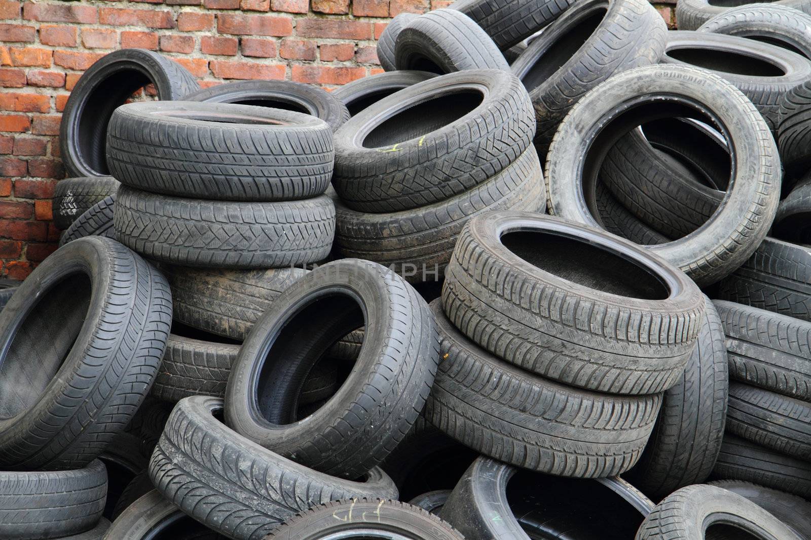 old tires as very nice transportation background