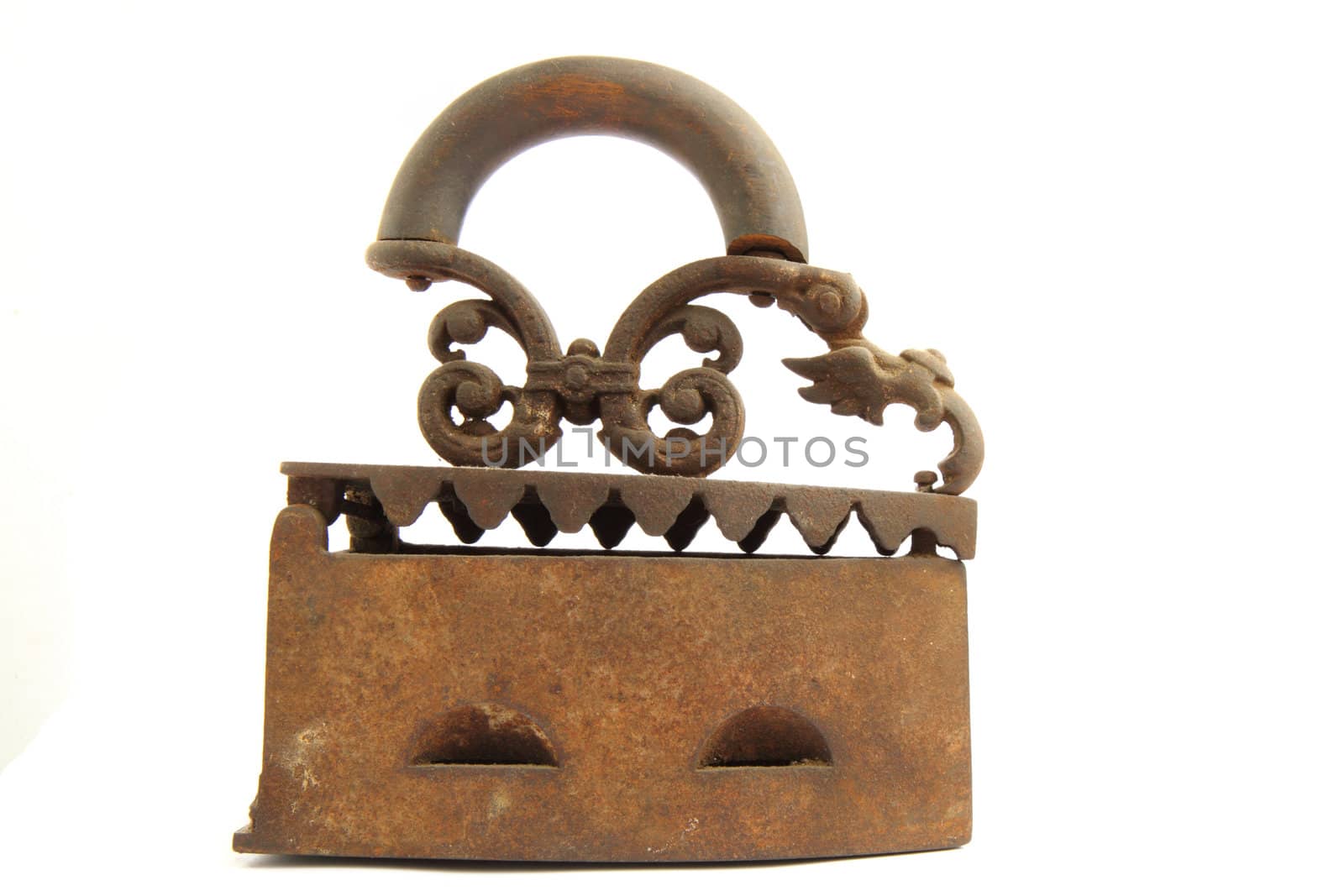 old iron isolated on the white background