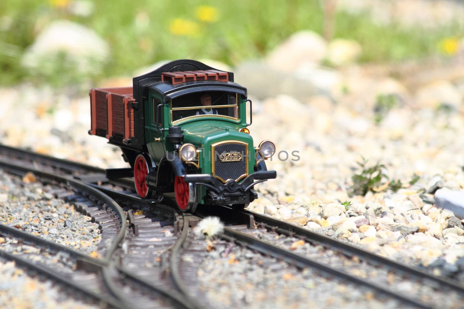 model of train in the big railway 