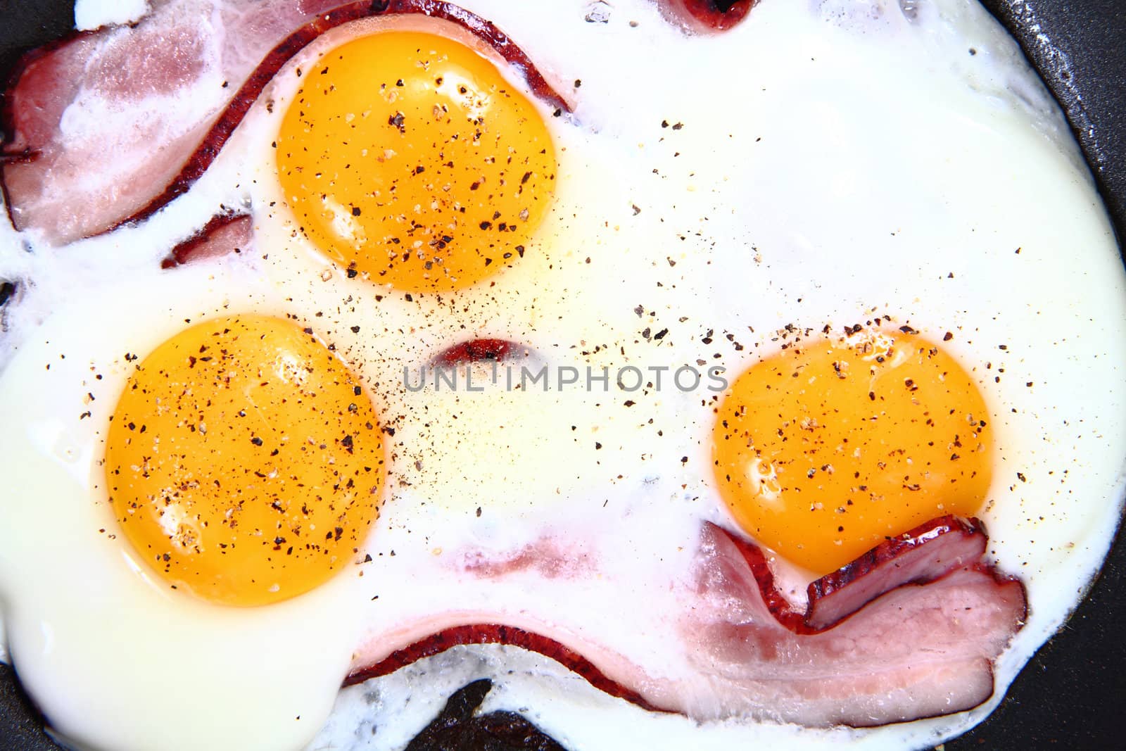 smoked meat and eggs as nice food background