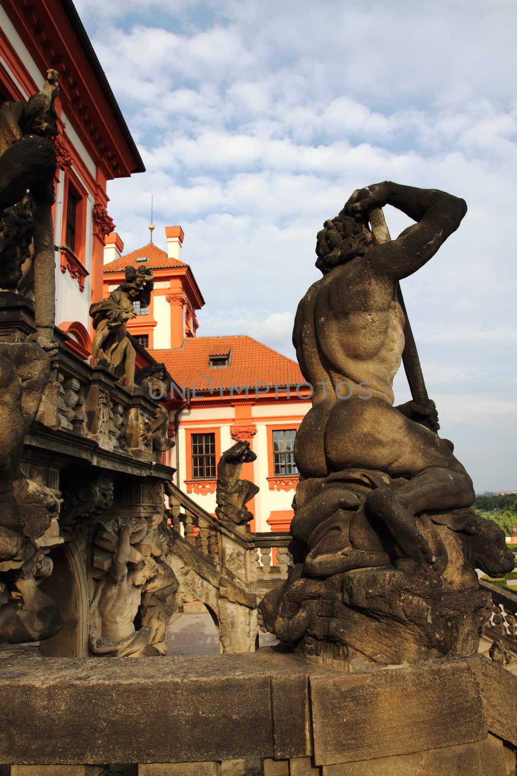 red Troja castle from the Prague city 