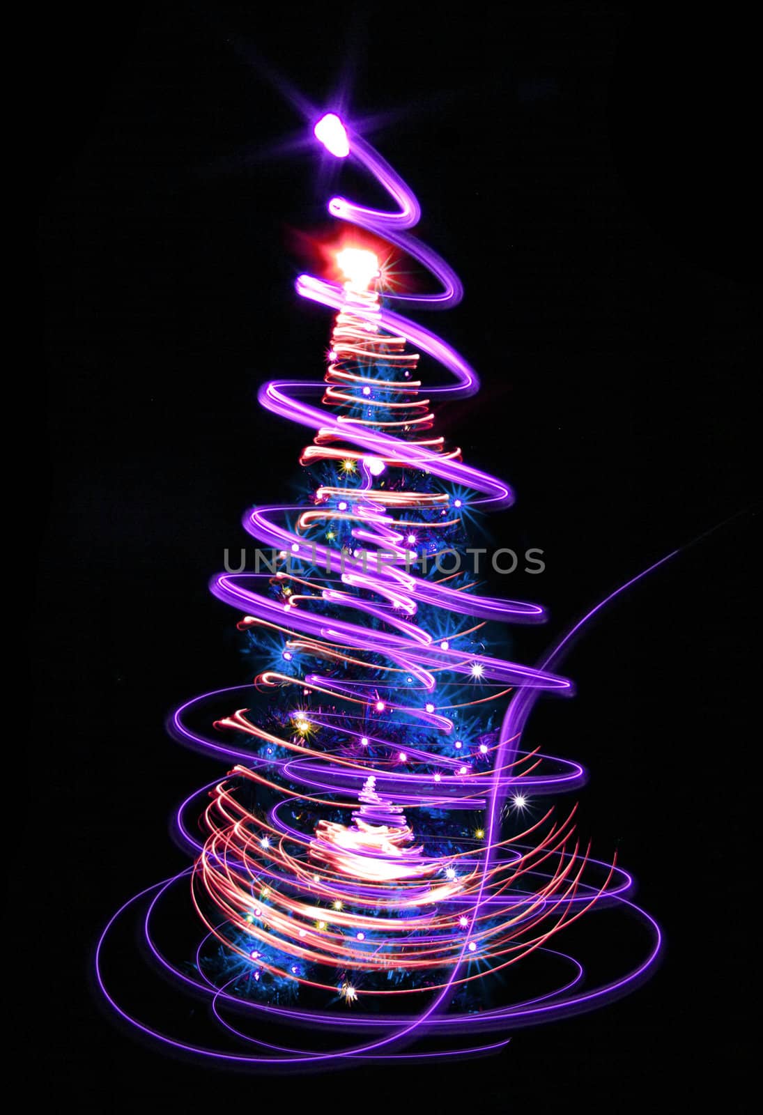 christmas tree from the color xmas lights