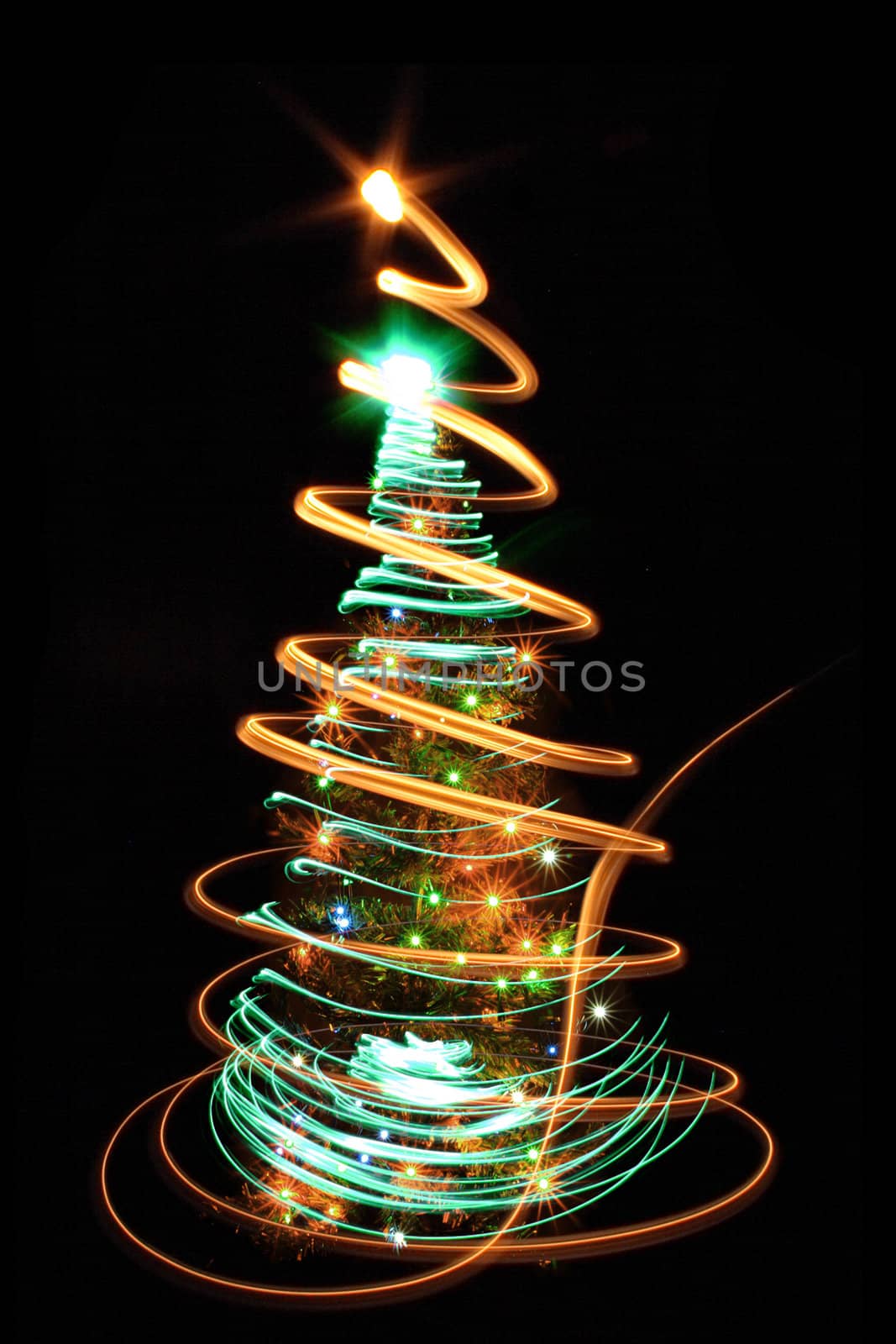 christmas tree from the color xmas lights