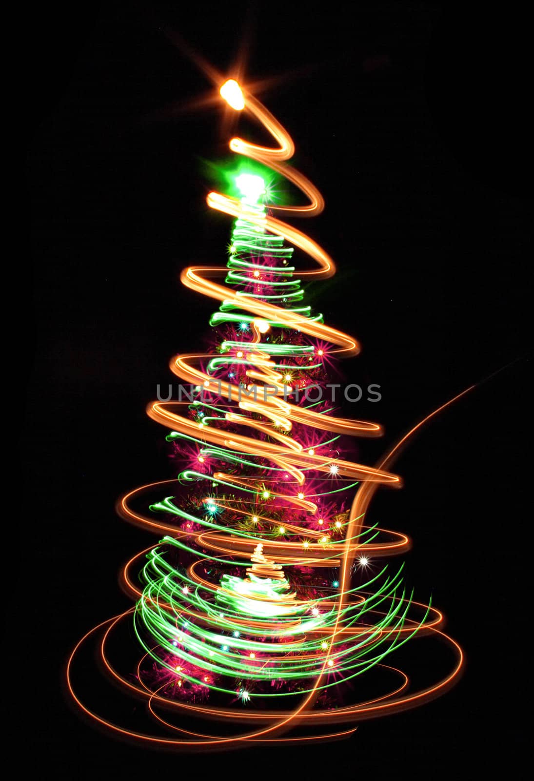christmas tree from the color xmas lights