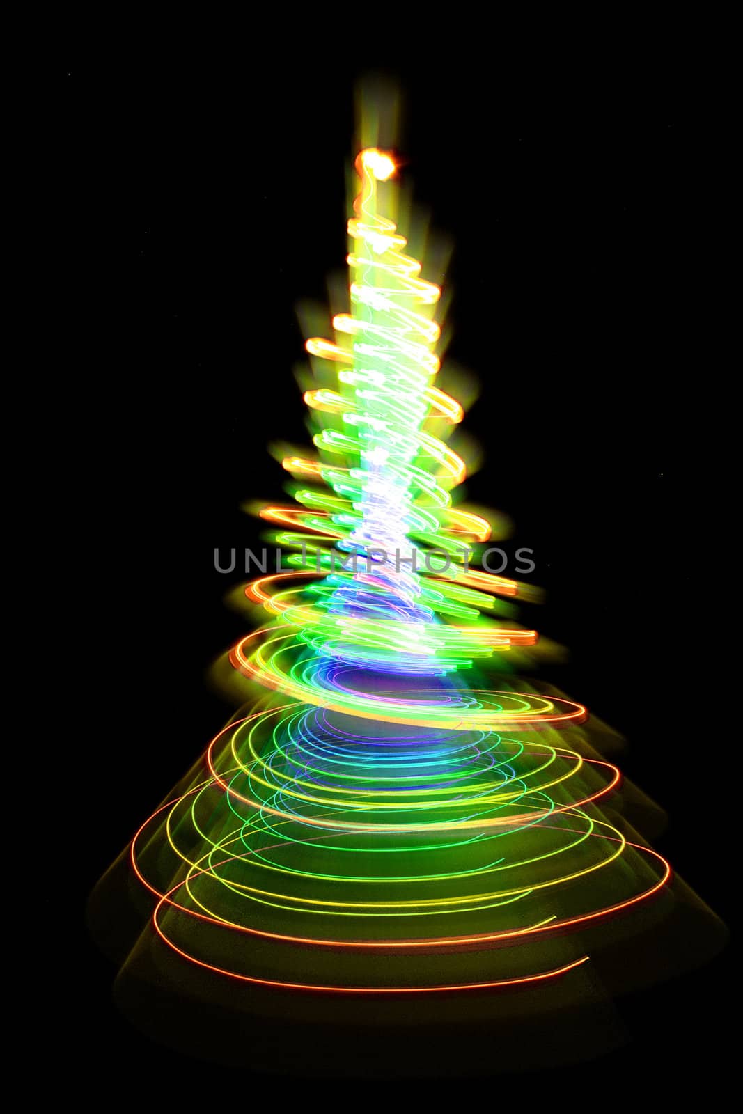 christmas tree isolated on the black background