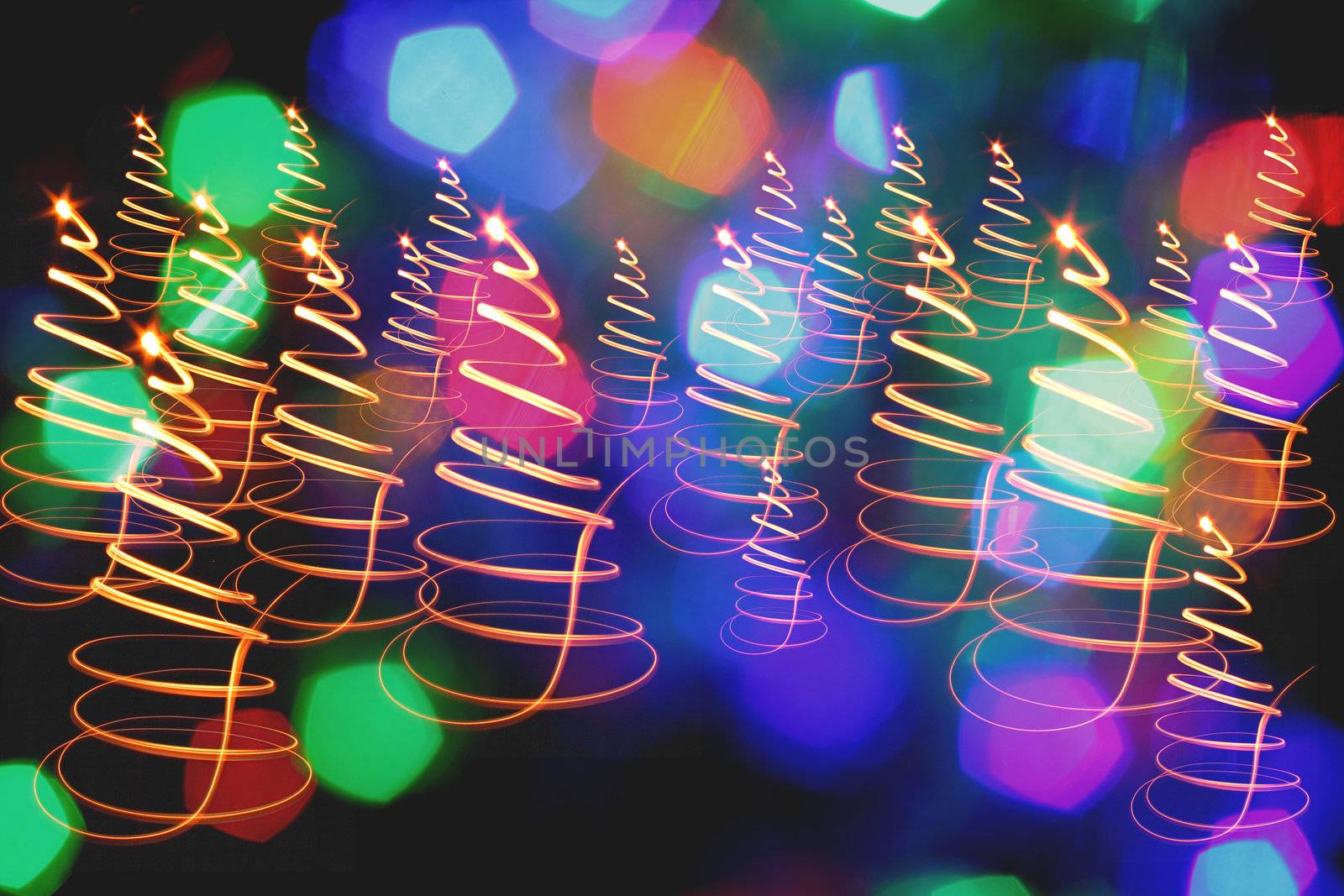 christmas background from the color lights in the dark 