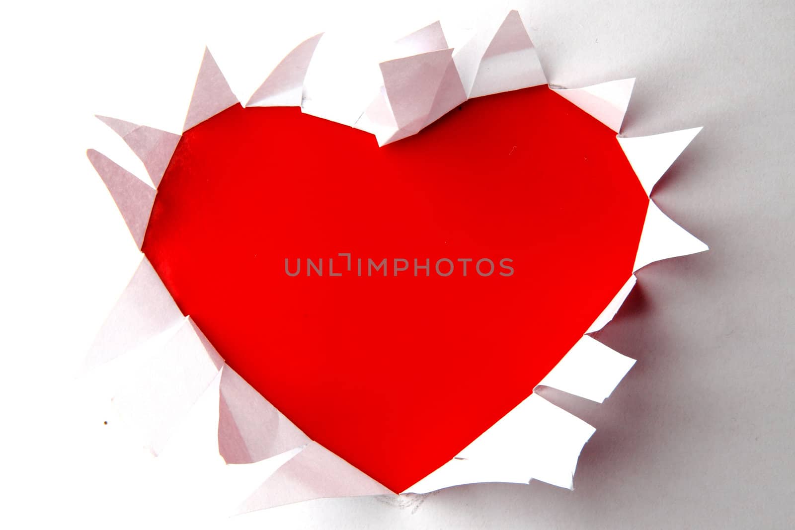 red heart in the white paper as nice valentine background
