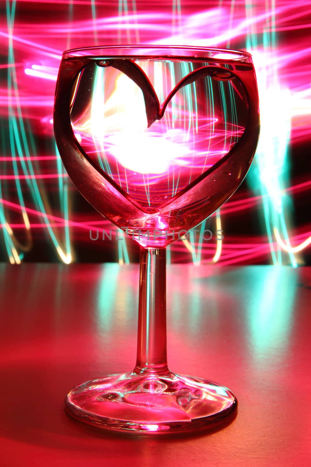 valentine heart in the glass of wine