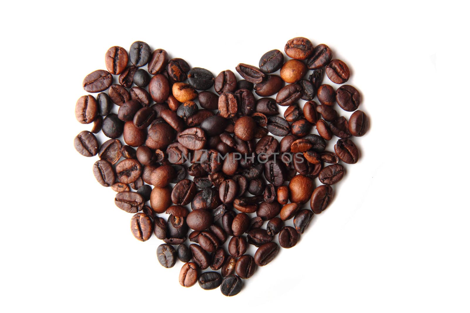 valentine heart from the slice of bread from coffea beans