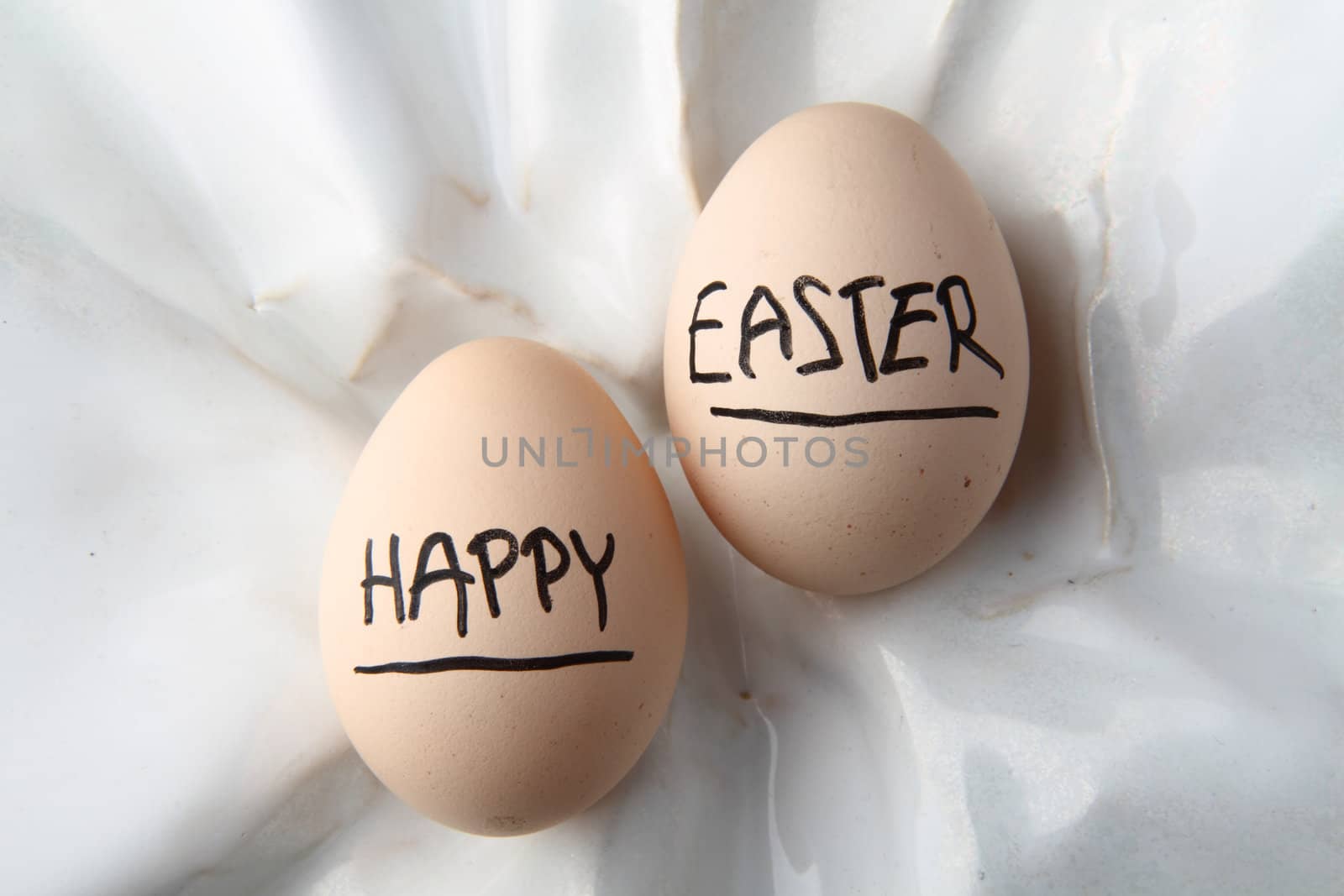 two eggs as nice happy easter background