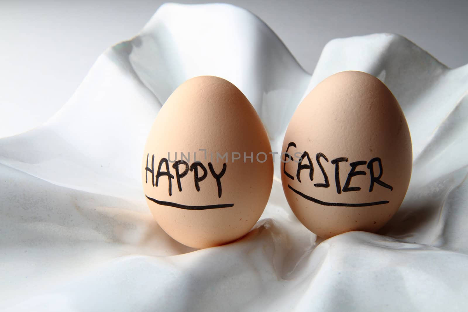 two eggs as nice happy easter background