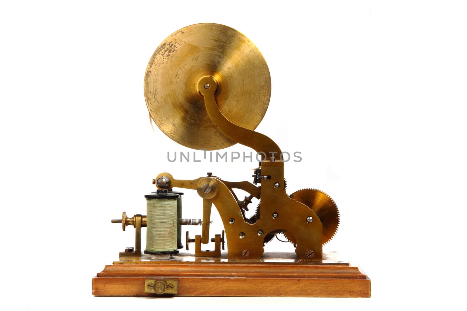 very old telegraph isolated on the white background