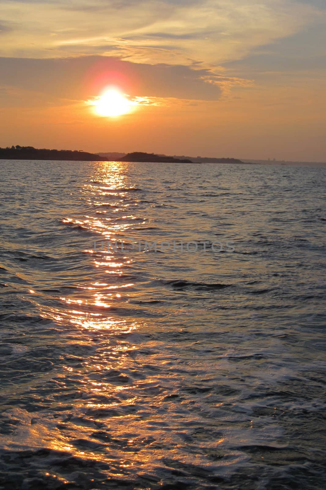 sunset on the sea by jonnysek