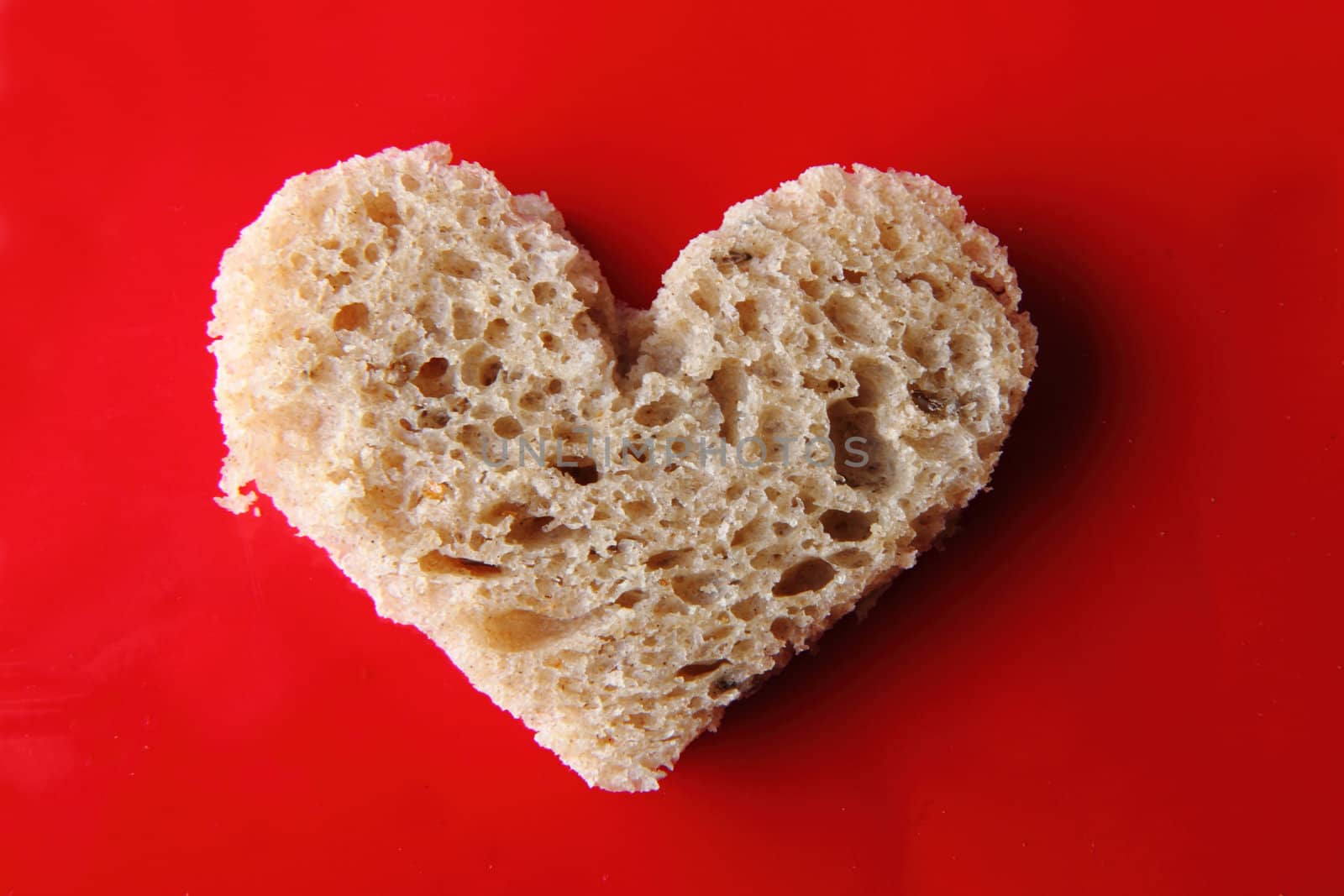 valentine heart from the slice of bread