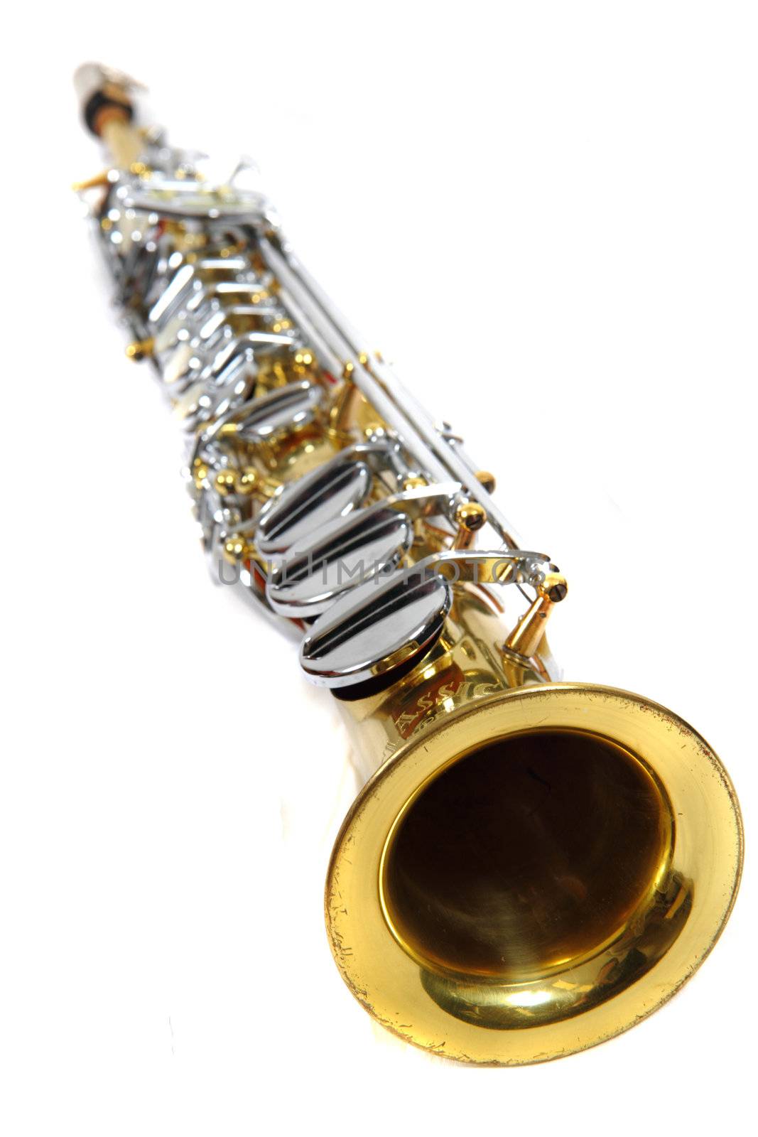 clarinet music instrument isolated on the white background