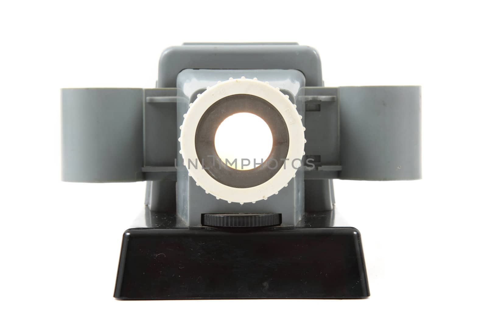 old projector (diascope) isolated on the white background