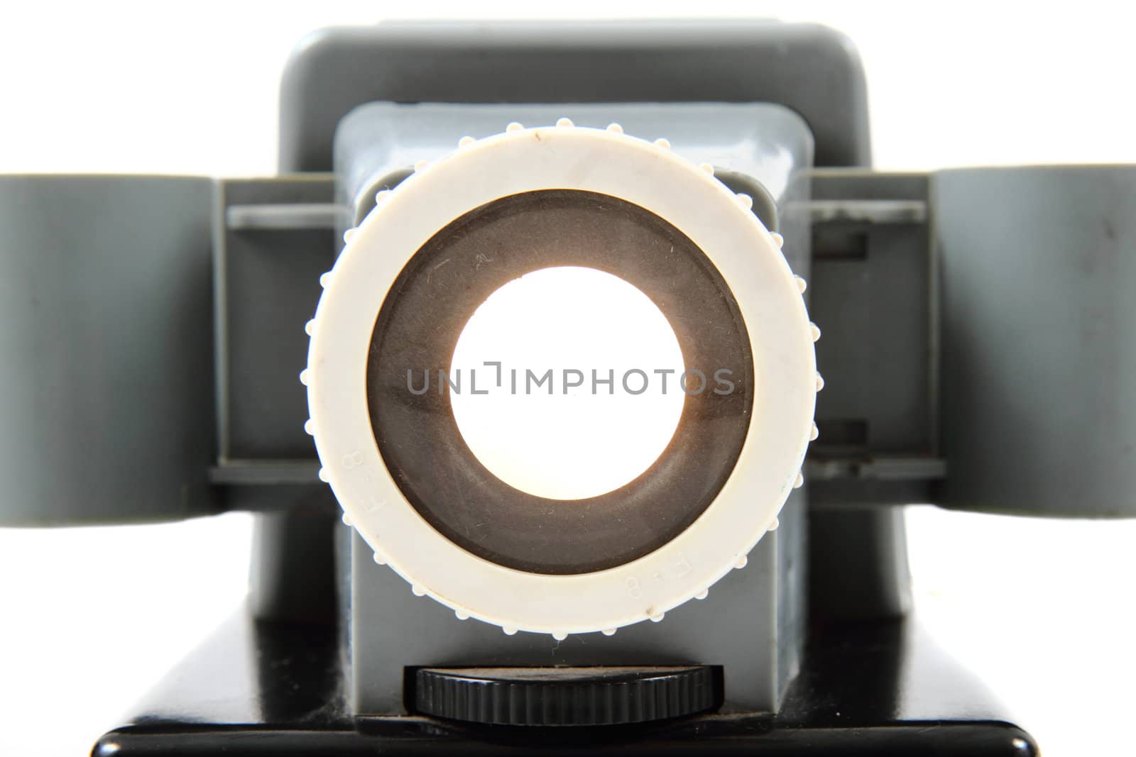 old projector (diascope) isolated on the white background