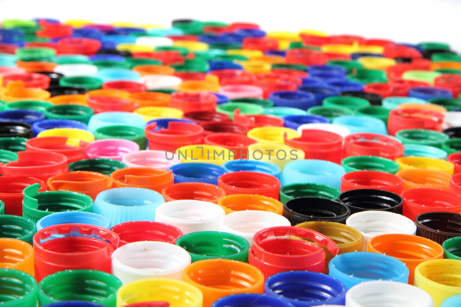 color caps as very nice plastic background
