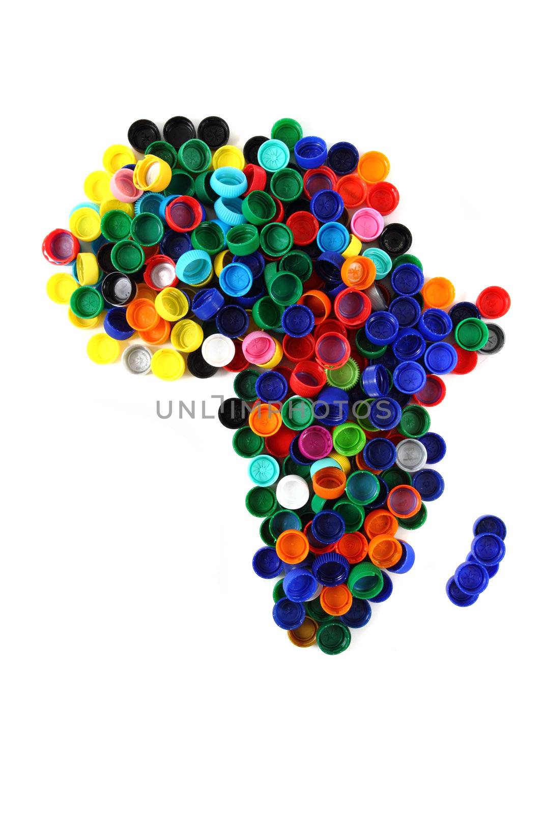 africa map from color plastic caps  by jonnysek
