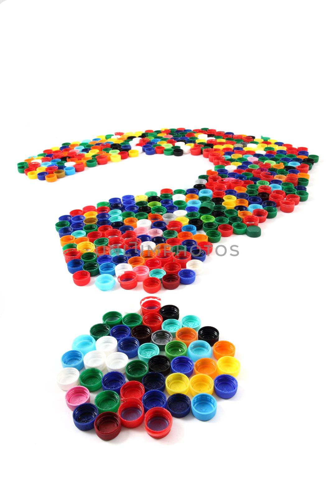 question symbol from color caps  by jonnysek