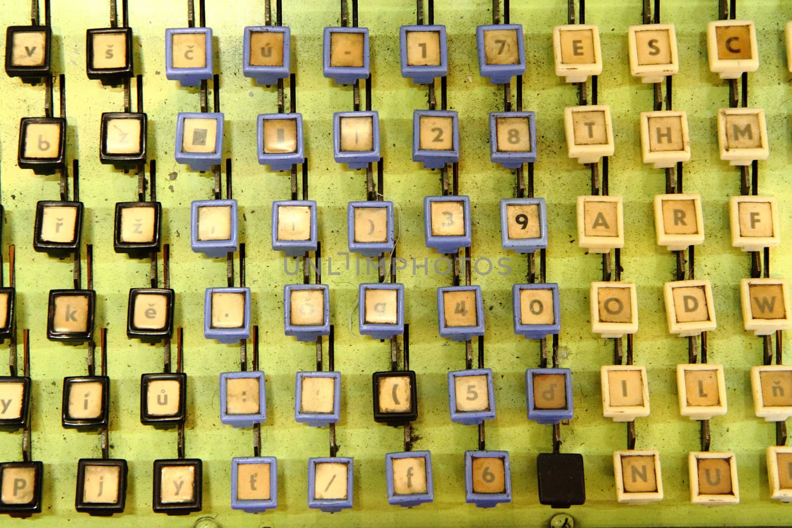 very old computer keyaboard as technology background