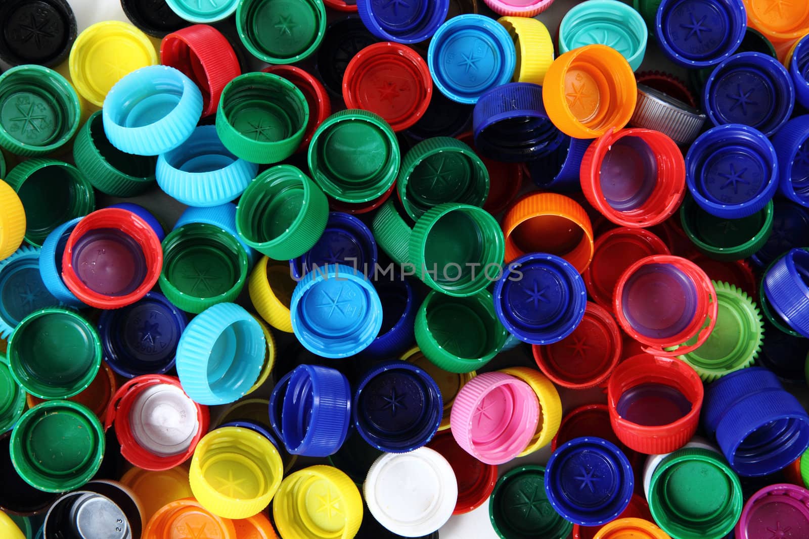 color plastic caps as nice color background