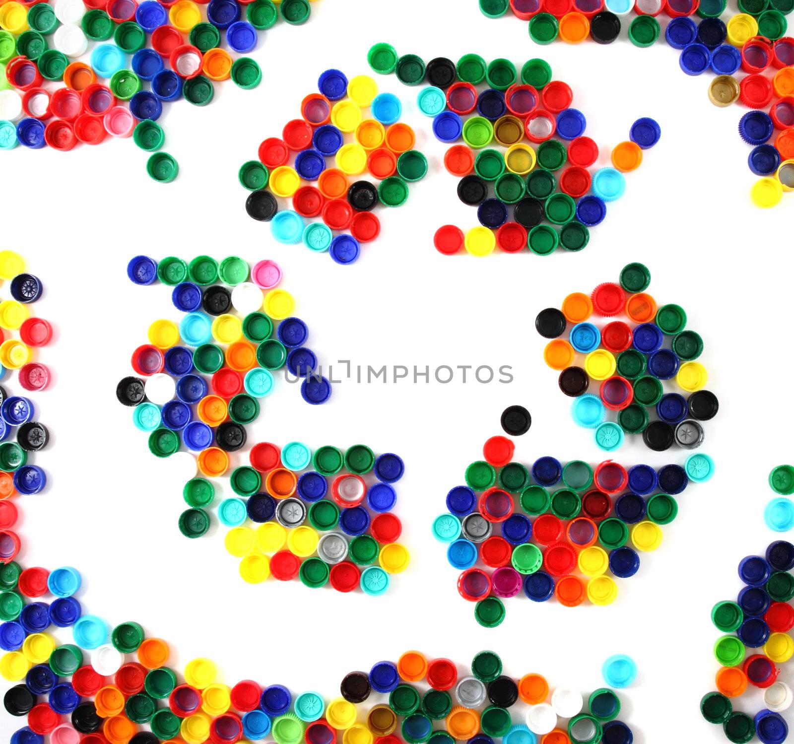 symbol recycle from color plastic caps by jonnysek