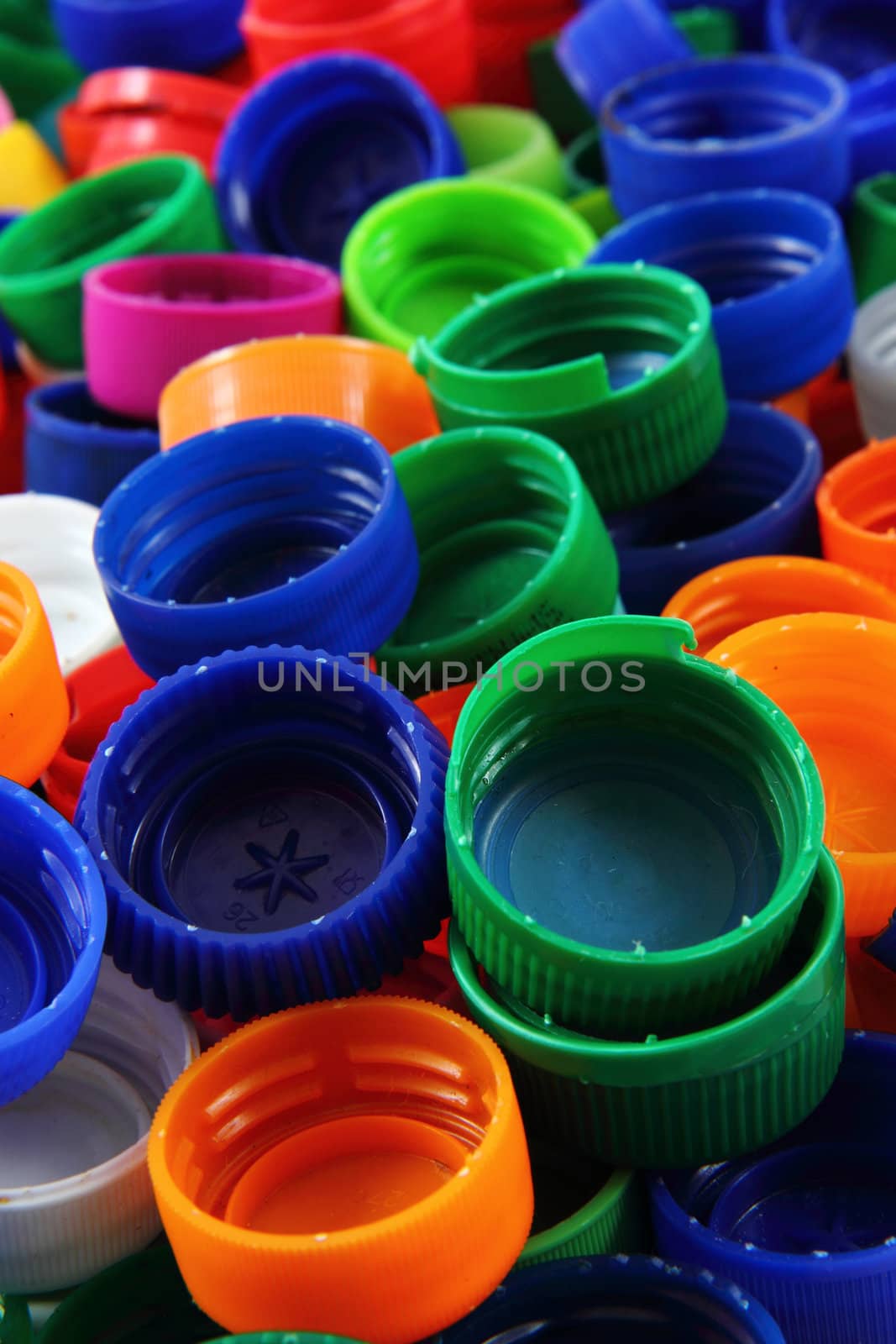 color plastic caps as nice color background