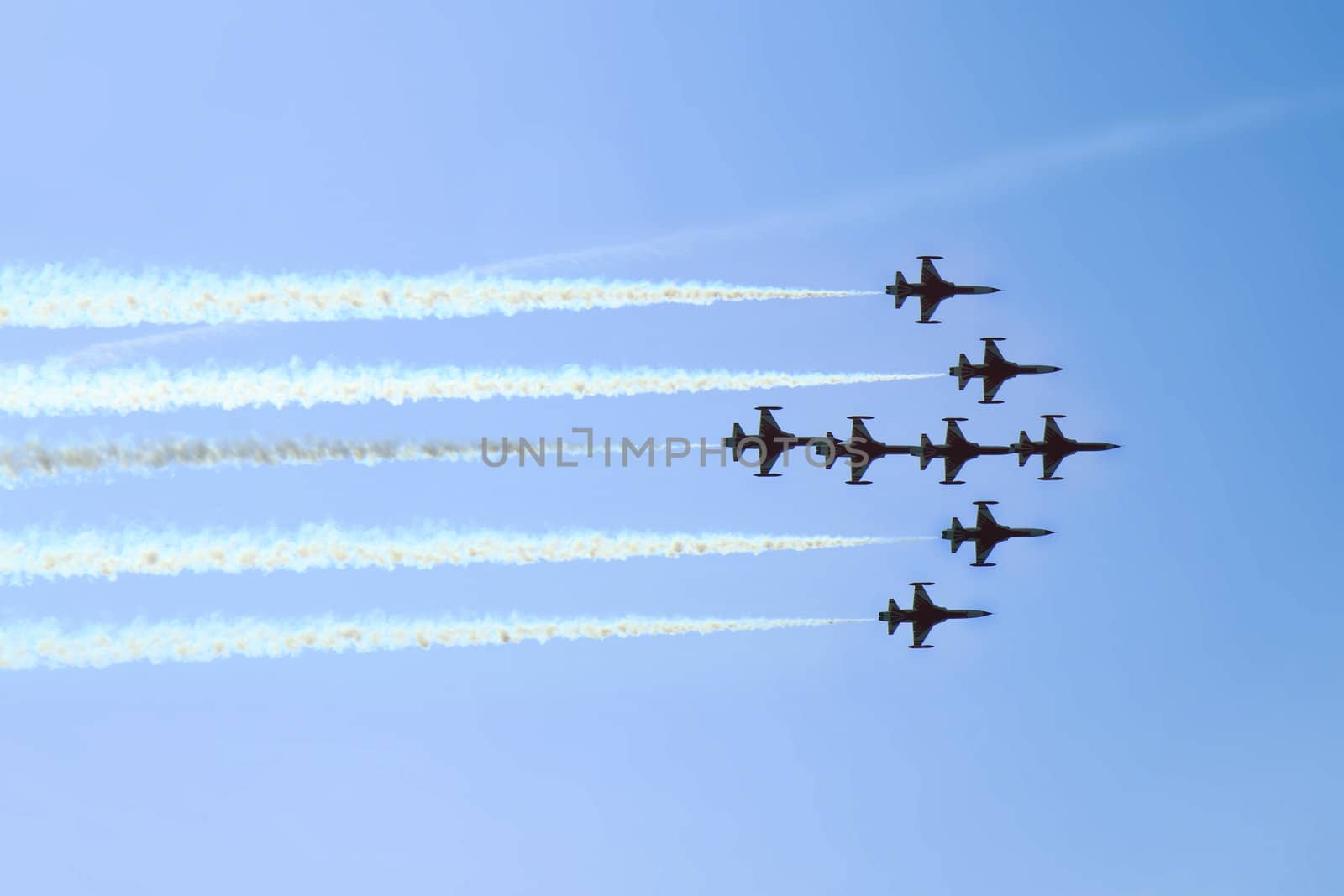 aircrafts on the blue sky in the air show by jonnysek
