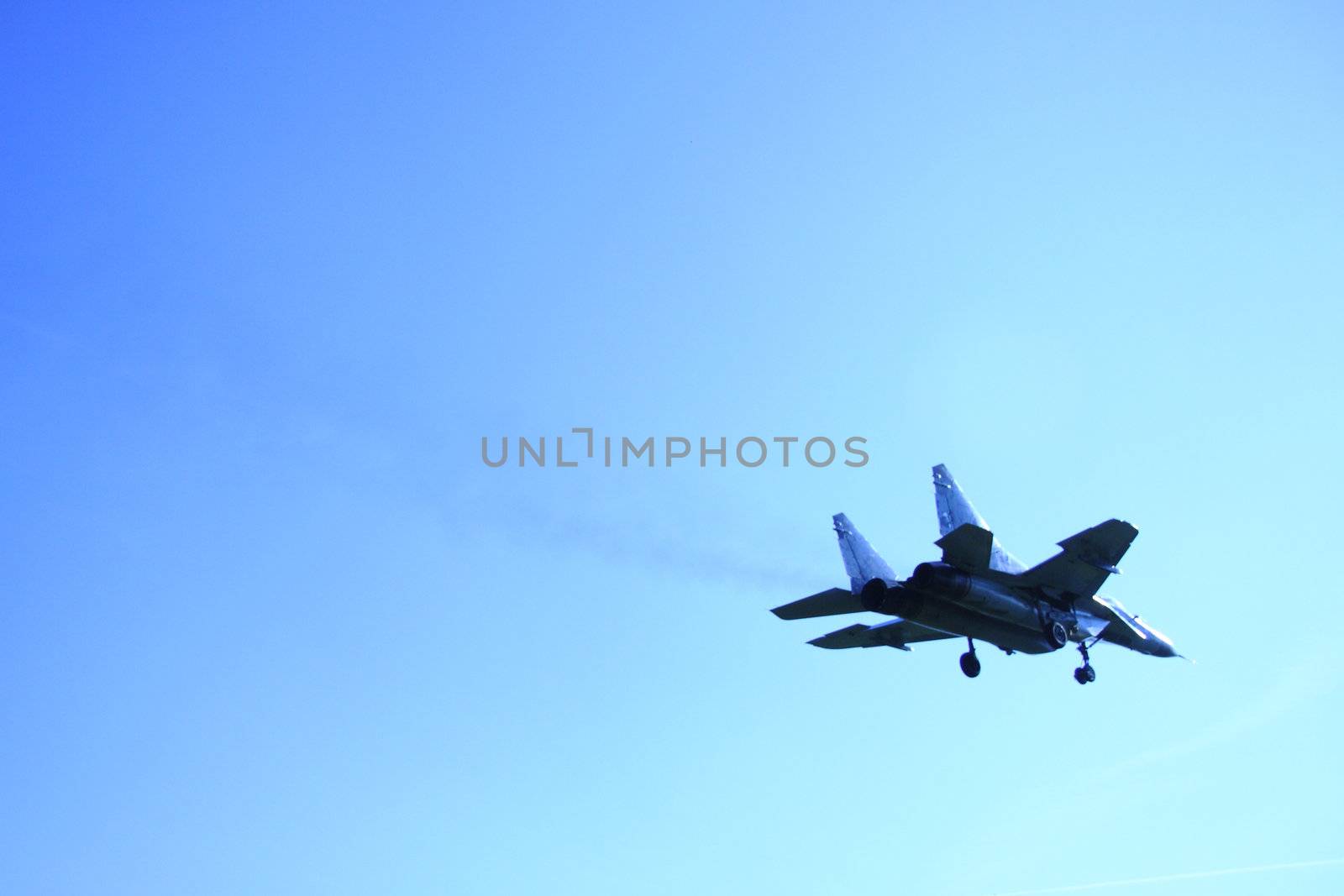 airplane on the blue sky  by jonnysek