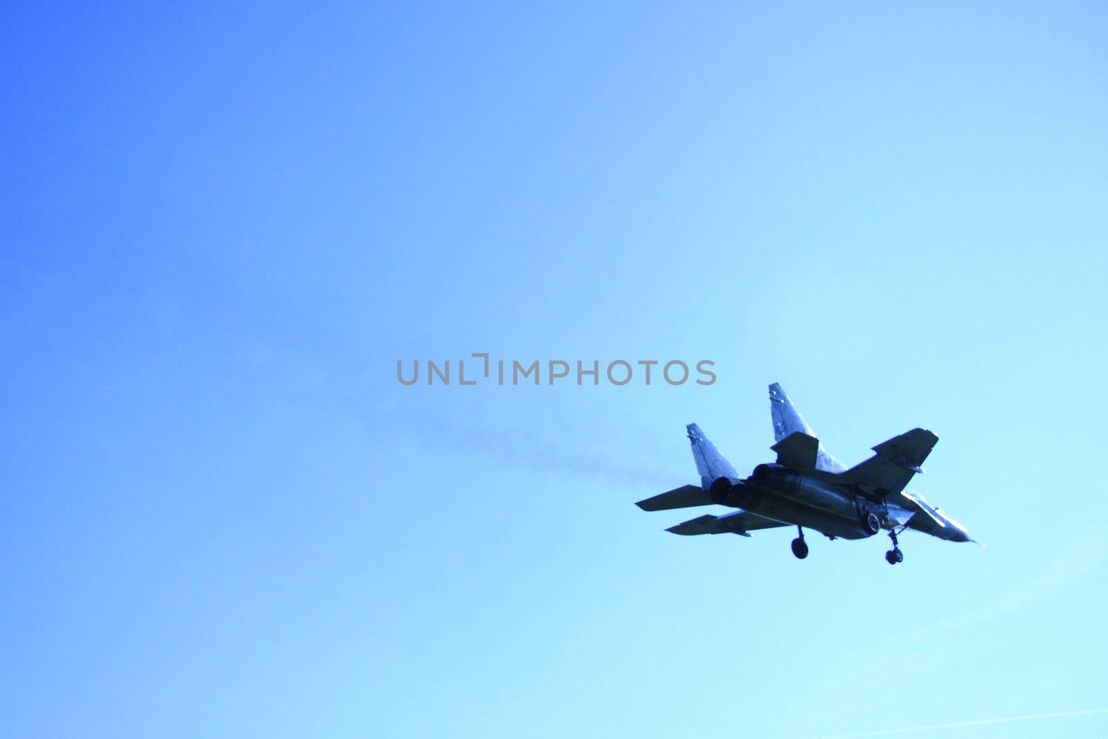 very nice airplane on the blue sky 