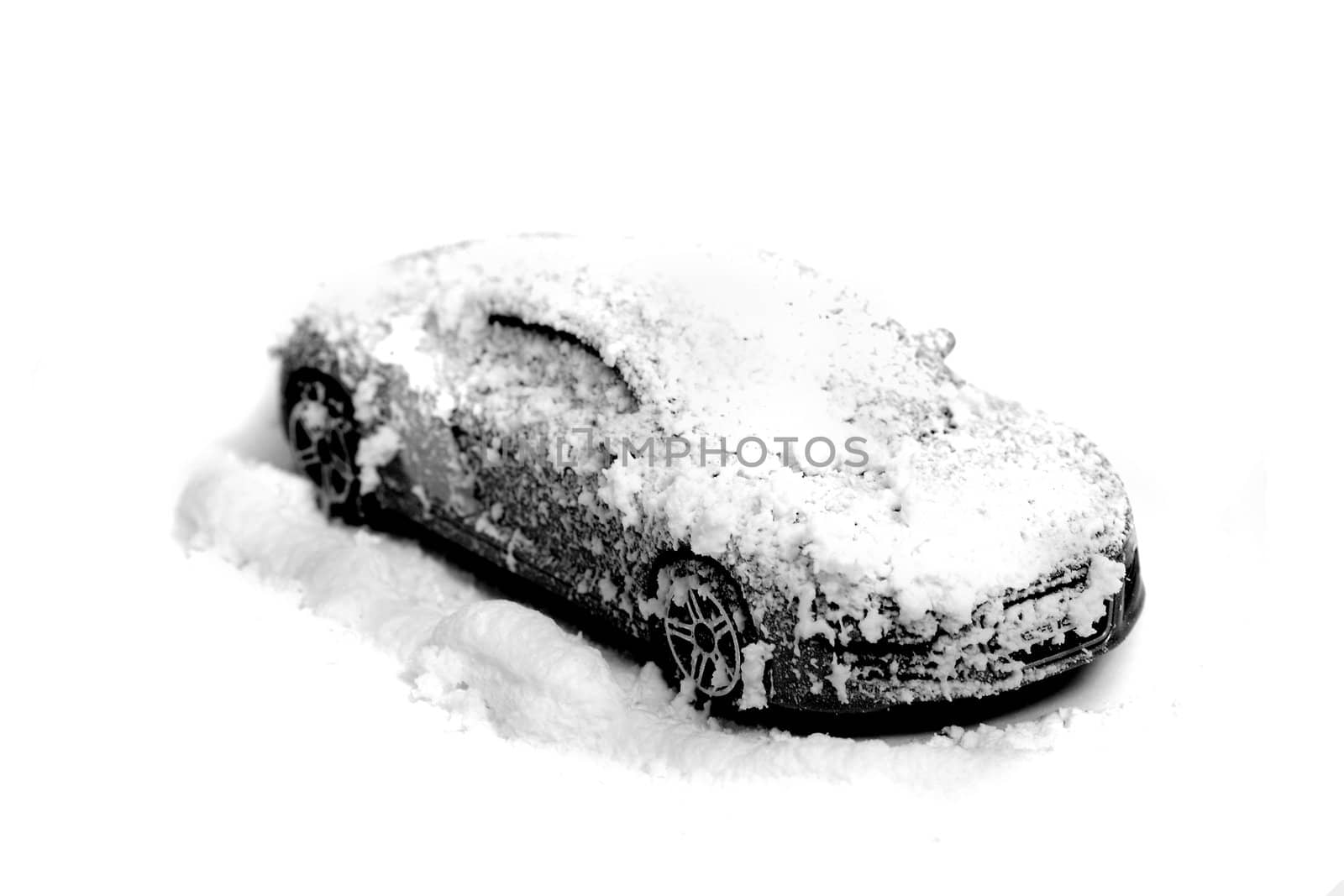 my car in the snow on the white background by jonnysek