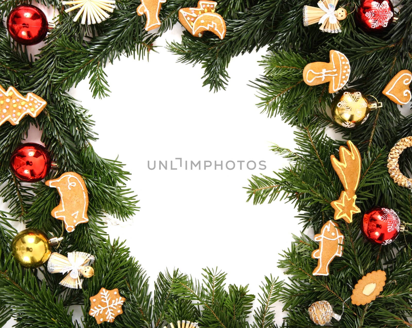 christmas background with traditional czech xmas cookies