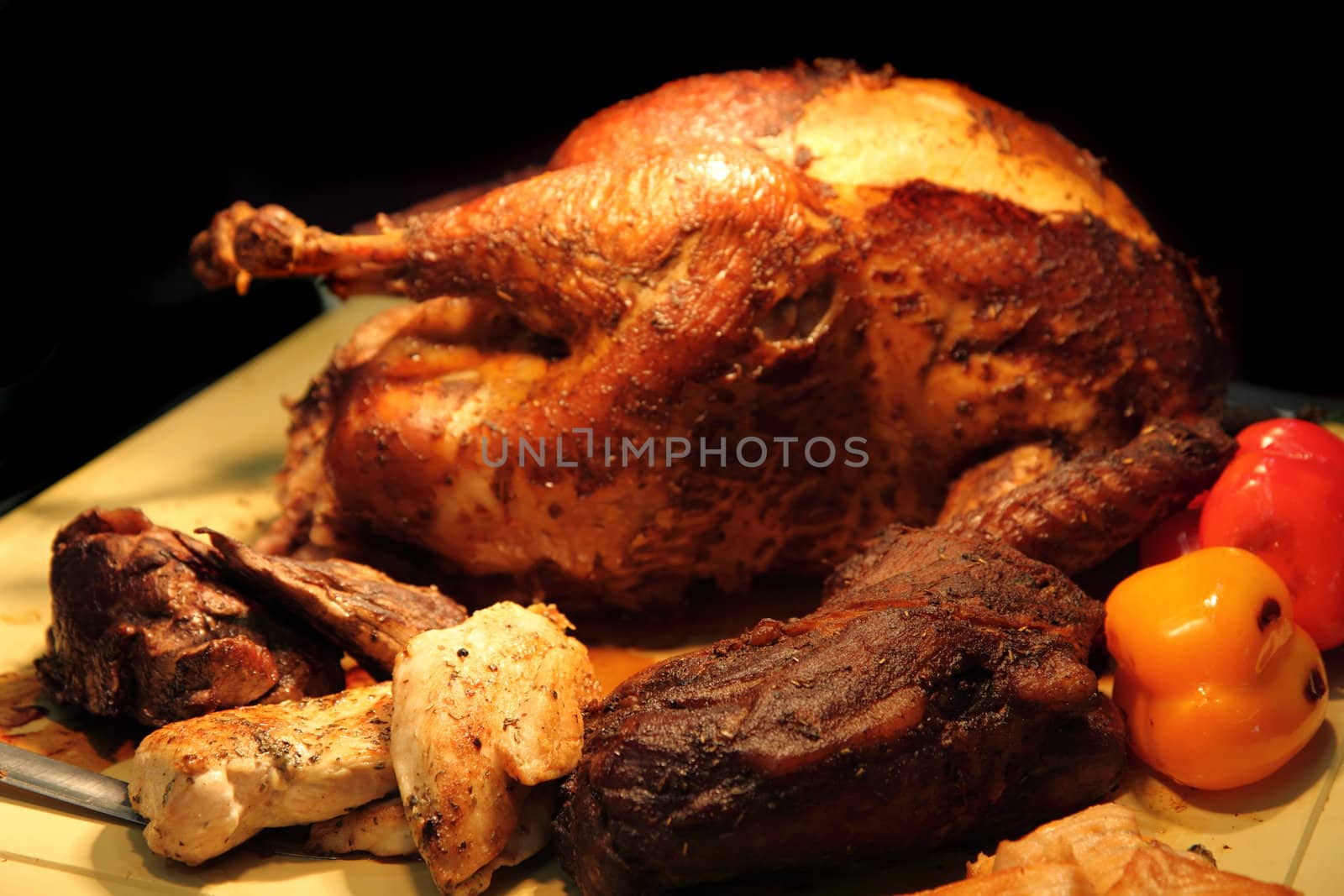 roasted turkey as nice thanksgiving day background