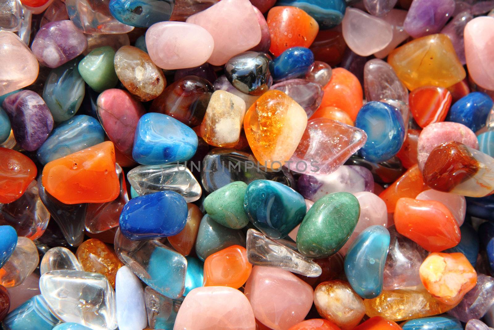 different color gemstones as luxury minerals background