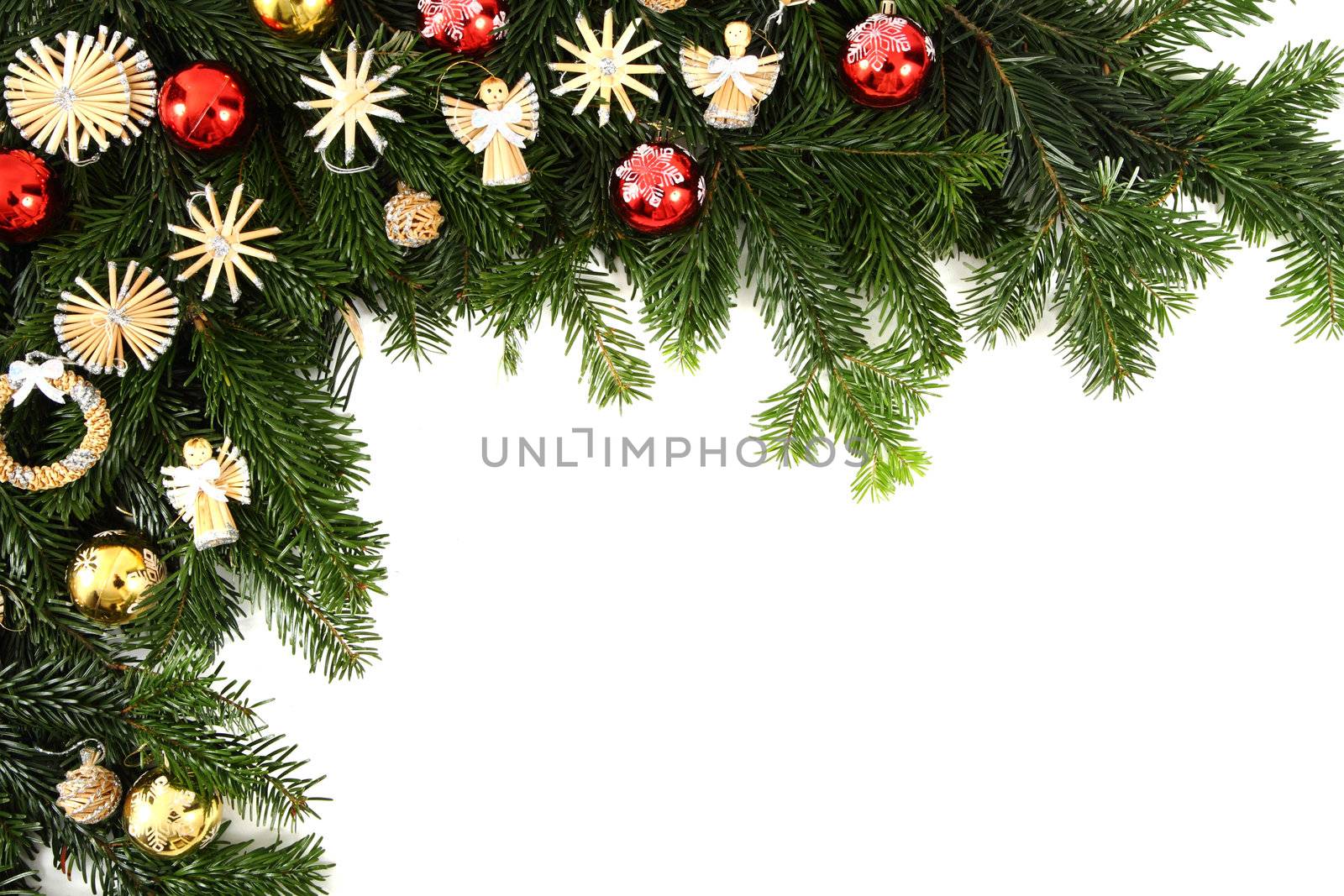 christmas decorations  isolated on the white background