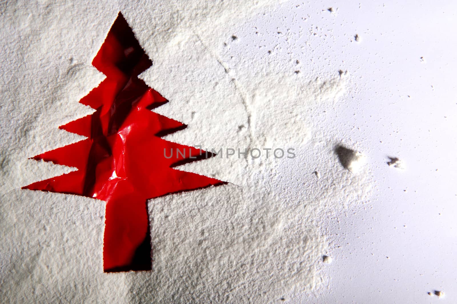 christmas postcard from the paper in red and white