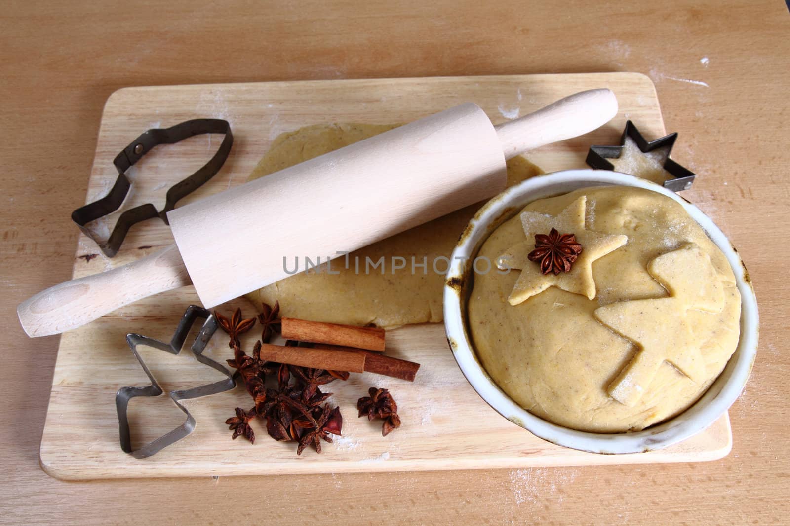 preparing ginger bread as nice christmas background