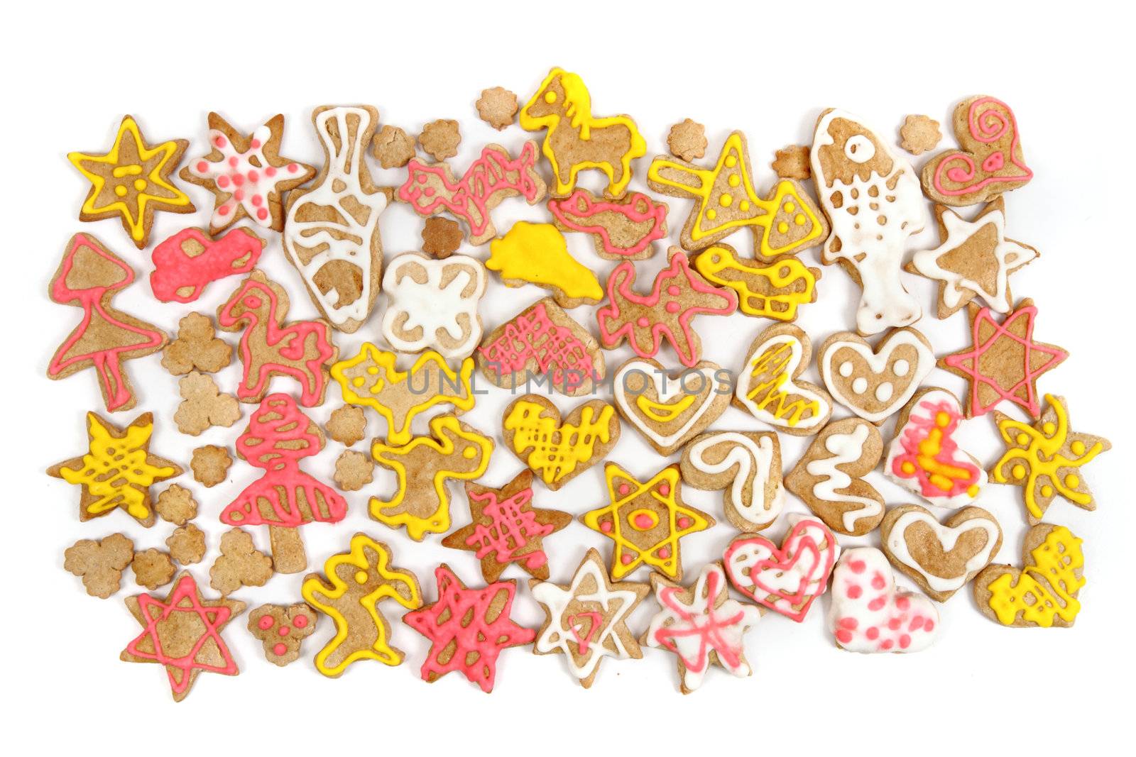 christmas gingerbread isolated on the white background