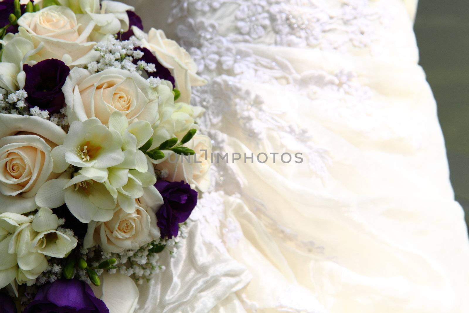 wedding background with the white clothes and roses