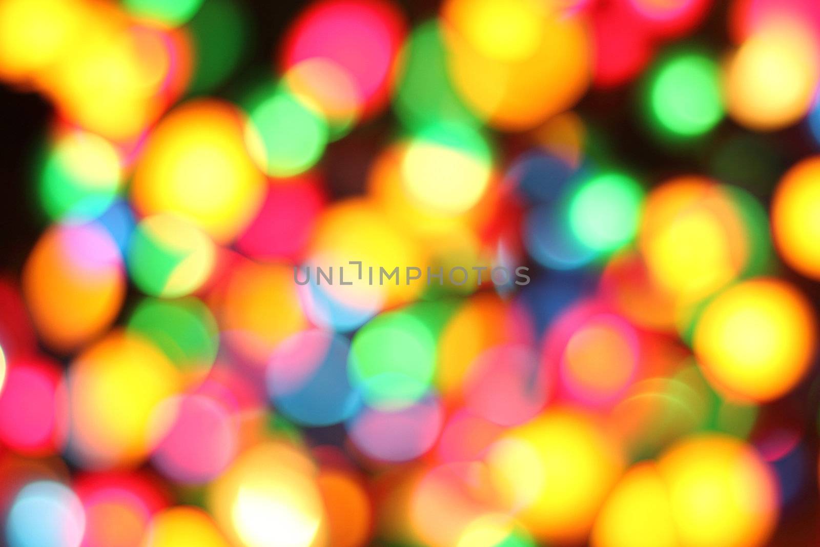 abstract color christmas lights on the black background