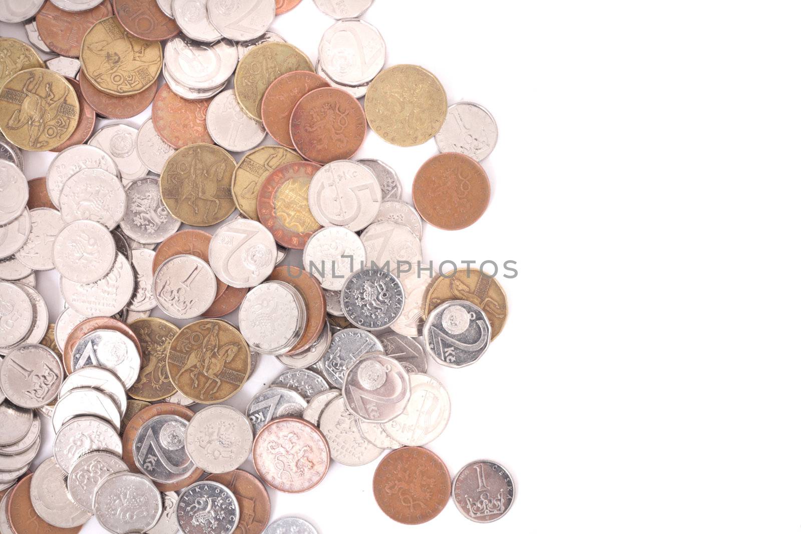 czech money isolated on the white background