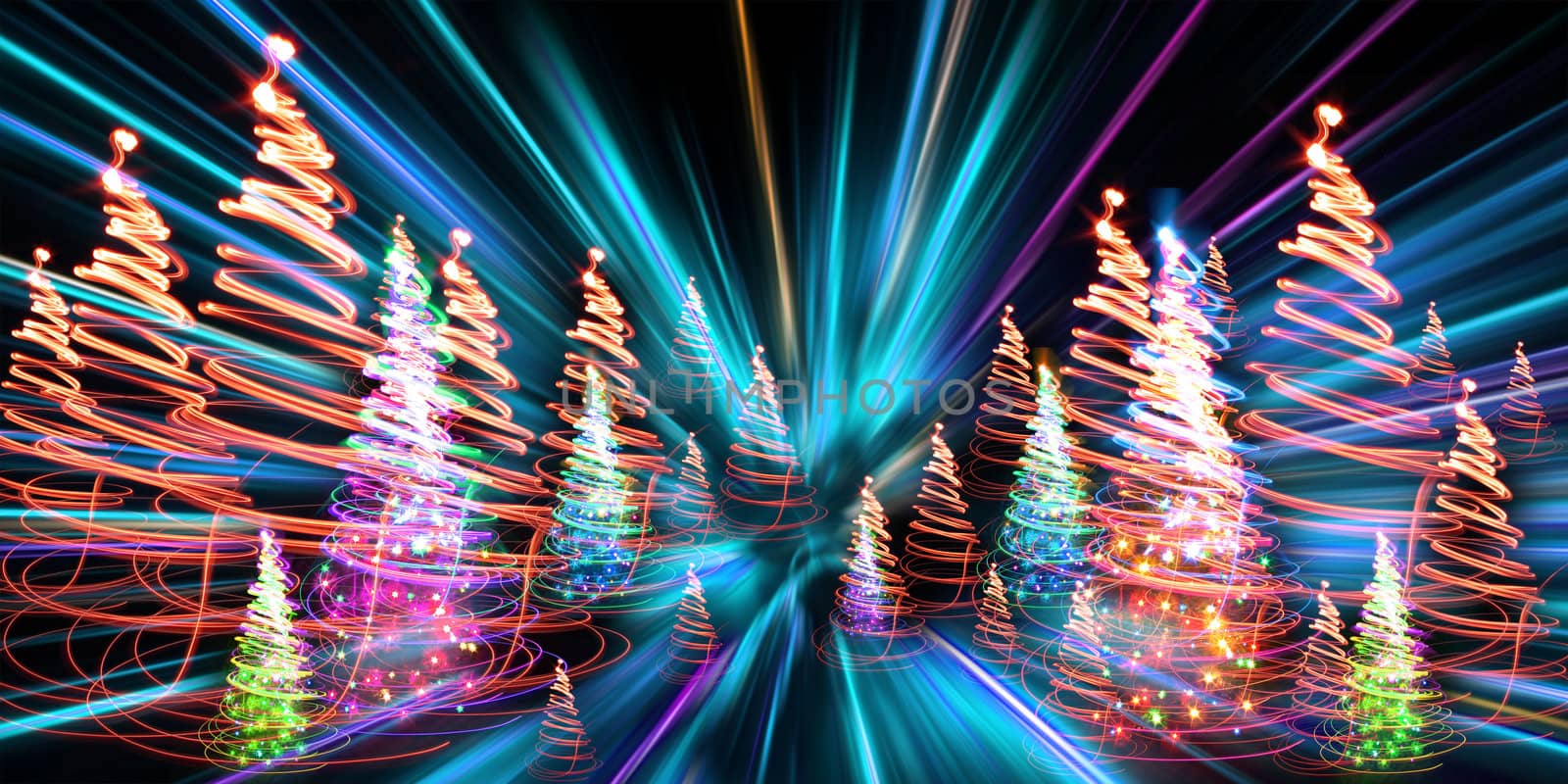 christmas forest from the color lights by jonnysek