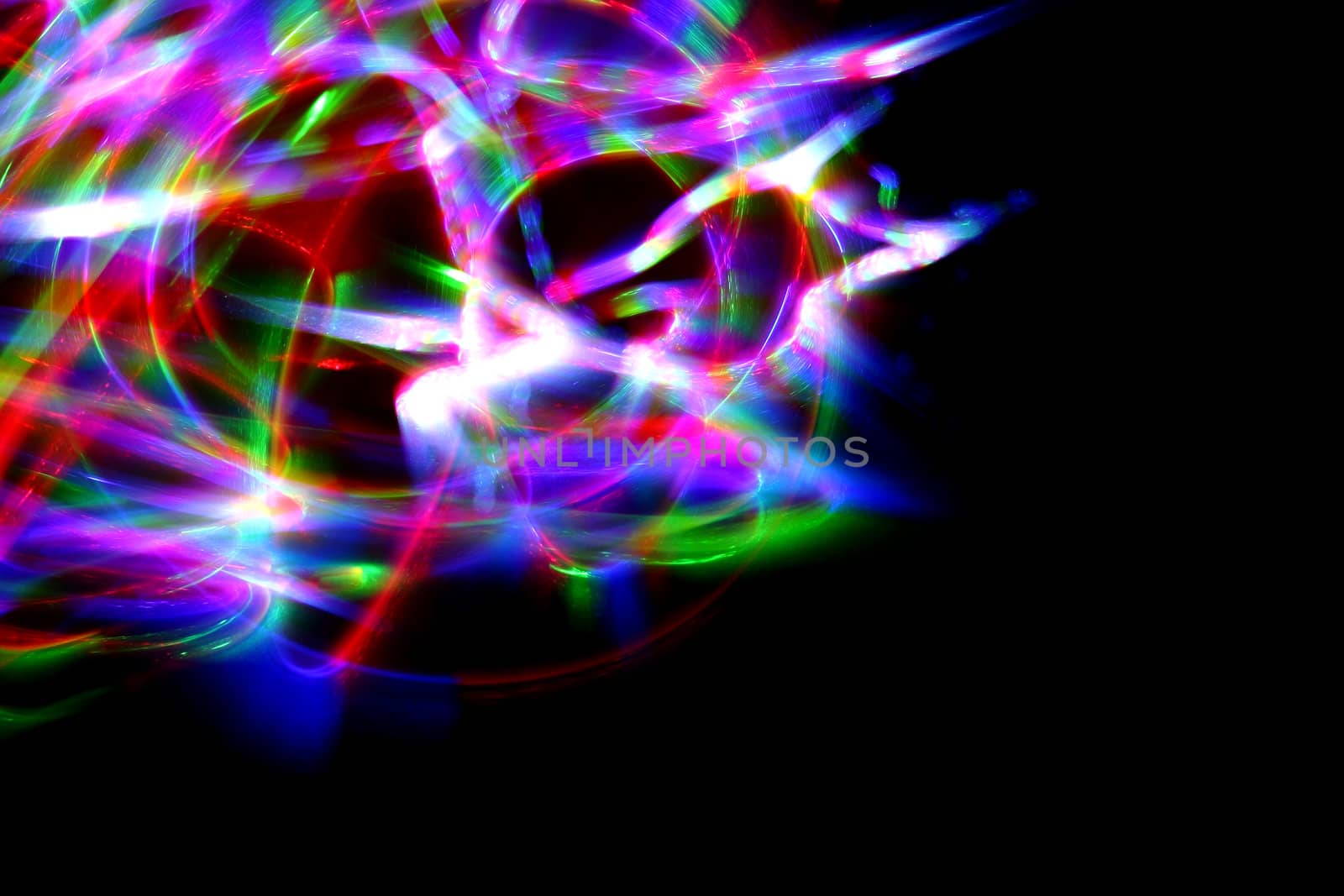 christmas lights in the motion as abstract color texture