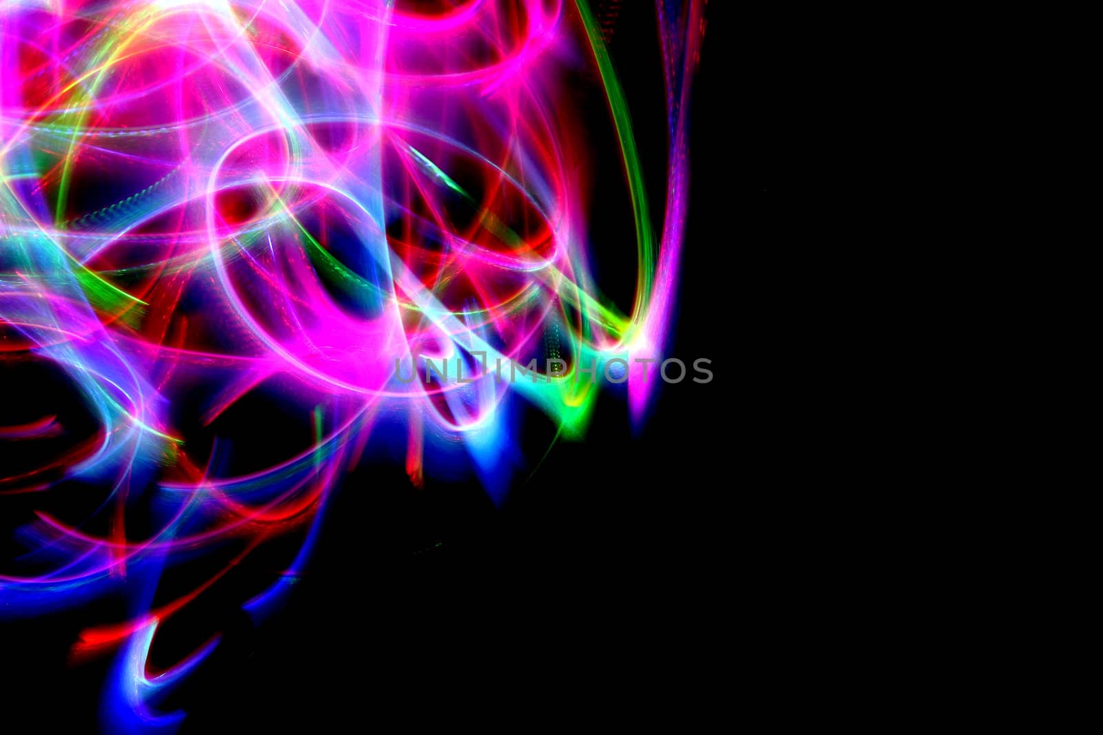 christmas lights in the motion as abstract color texture