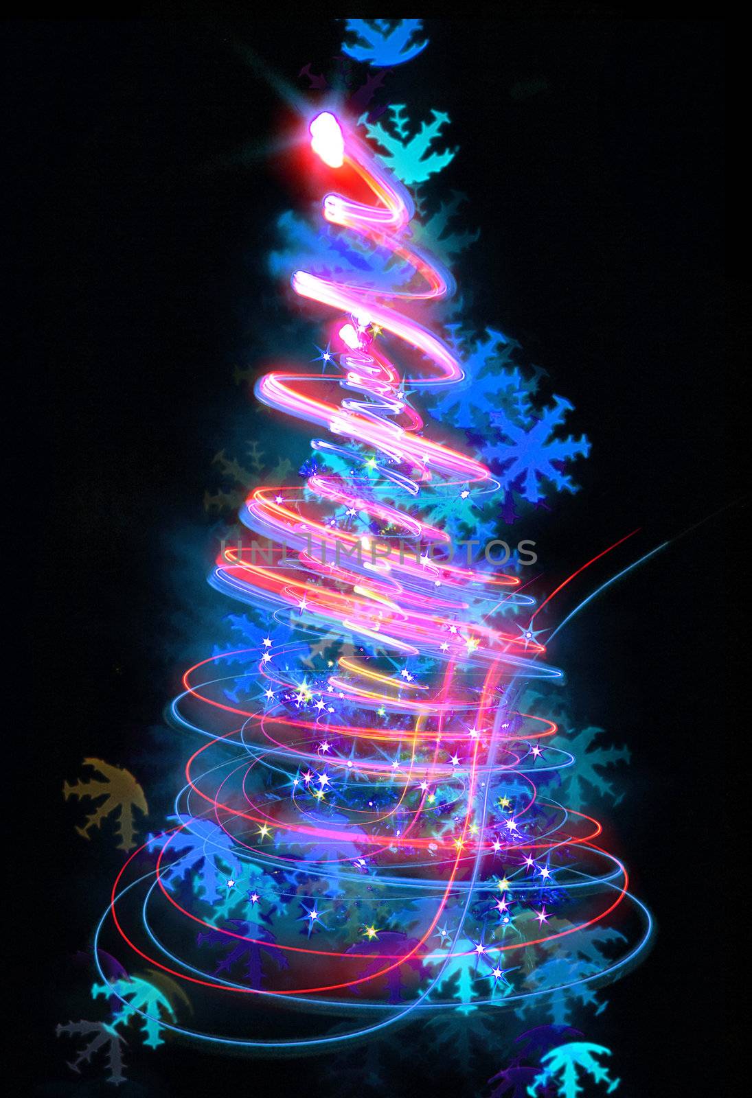 christmas tree from the color lights as nice xmas background