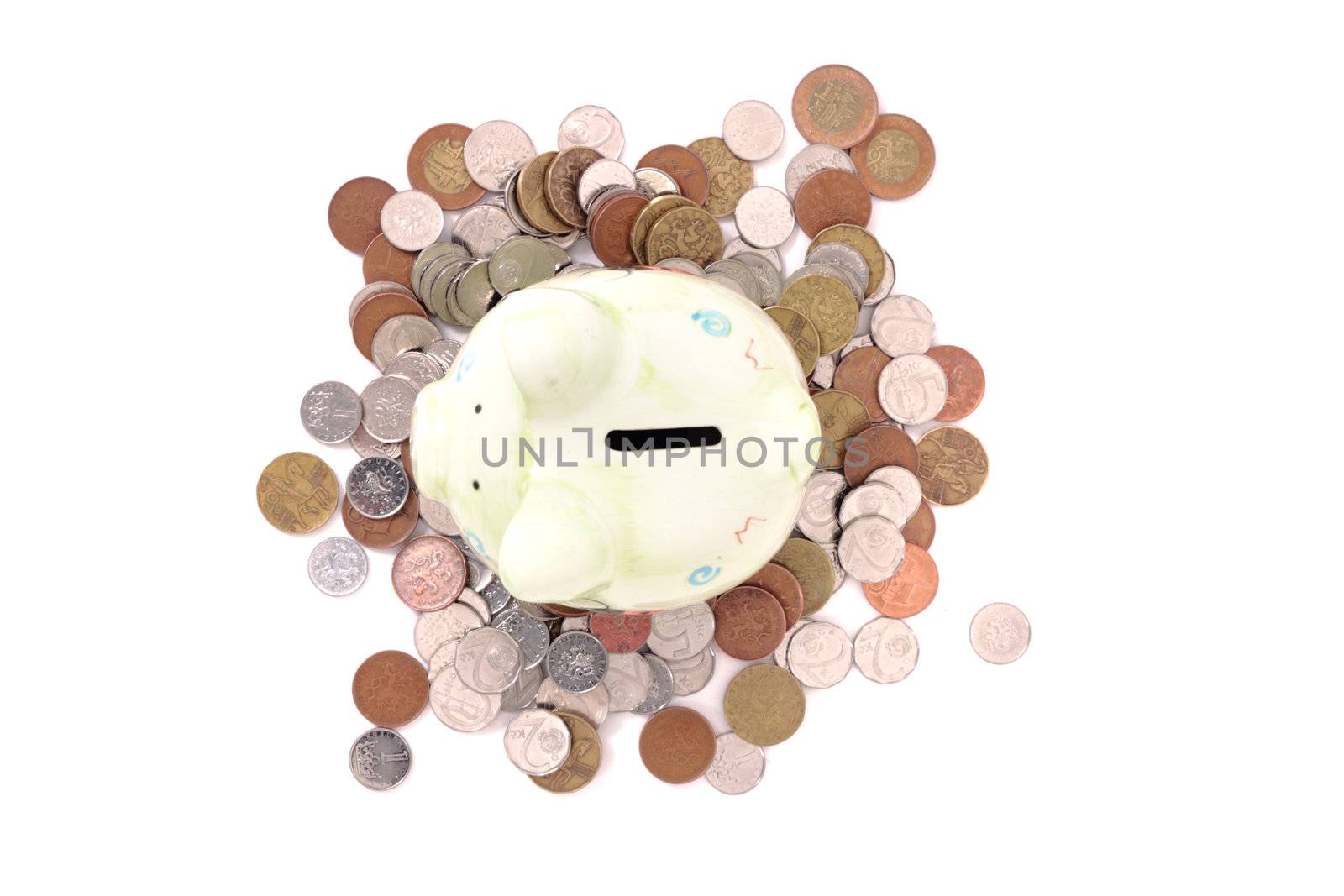 coin bank and czech money by jonnysek