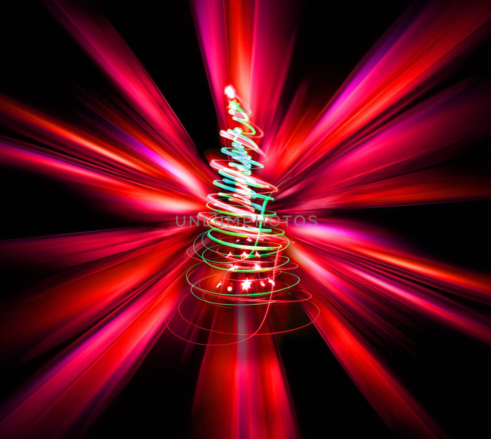 christmas tree from the color lights as nice xmas background